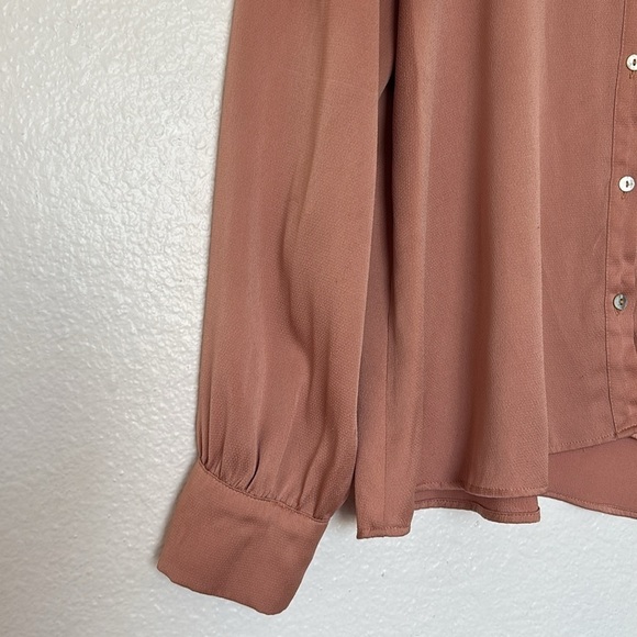 Zara Pink Blouse with Puff Sleeves and Tie Front - Picture 3 of 5